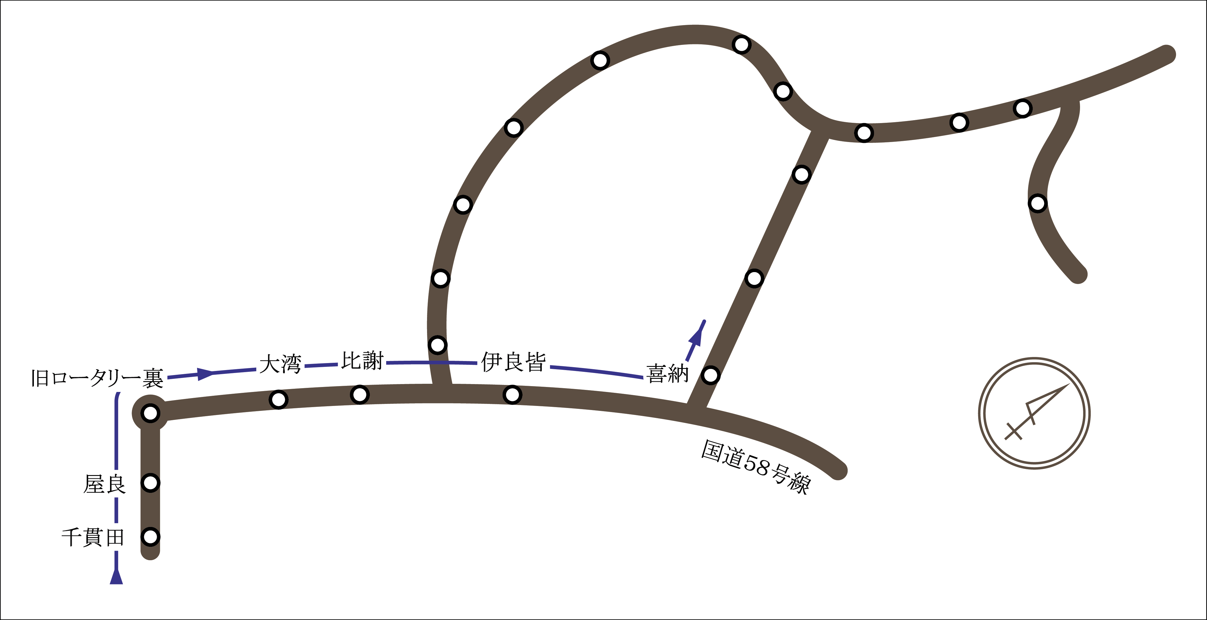 バス運行時刻表(クリニック→読谷、下り)